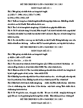 7 Đề thi học sinh giỏi môn Toán Lớp 4 - Năm học 2012-2013